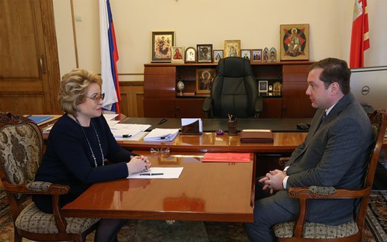 Председатель Совета Федерации Валентина Матвиенко встретилась с губернатором Смоленской области