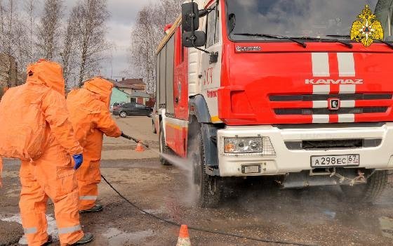 МЧС Смоленской области проводит дезинфекцию всех пожарно-спасательных частей 