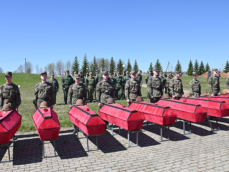 Под Вязьмой подняли останки 64 советских воинов 